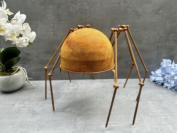 Huge Spider Garden Ornament 35cm Distressed Rusty Metal, 6 of 12