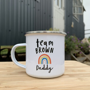 Team Enamel Mugs With Rainbow, For Family Or Work Team, 8 of 9