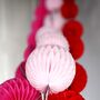 Honeycomb Paper Ball Garland Pinks And Red, thumbnail 6 of 8