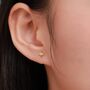 Tiny Starburst Stud Earrings In Sterling Silver, thumbnail 2 of 12