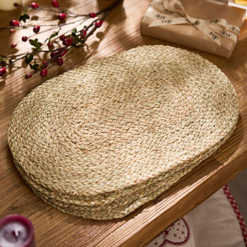 Set Of Four Oval Seagrass Placemats, 2 of 4