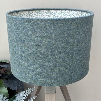 William Morris Willow Bough Lovat Blue Tweed Lampshades, 4 of 10