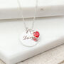 Engraved Necklace With Birthstone Heart Charm, thumbnail 6 of 7