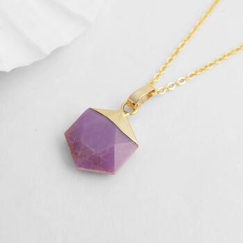 Dainty Purple Lilac Gemstone Necklace, 2 of 4