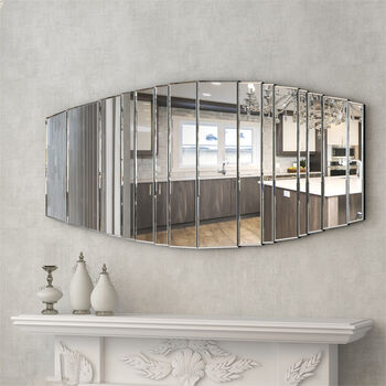 55 X110 Cm Wall Mirror Curved Flat Splicing Accent Mirror, 3 of 8