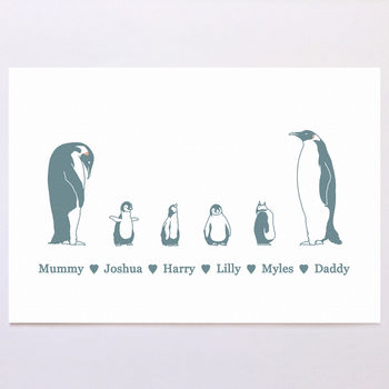 Personalised Penguin Family Print, 5 of 6