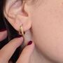 Diamond April Birthstone Double Hoop Huggies, thumbnail 4 of 4
