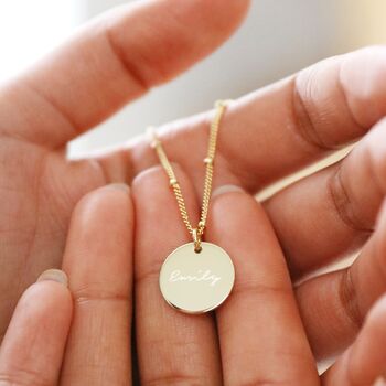 Personalised Name Sterling Silver Disc Necklace, 2 of 8