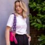 Navy Blue Flamingo Bag Strap | Extra Long Crossbody Replacement Bag Strap, thumbnail 2 of 5