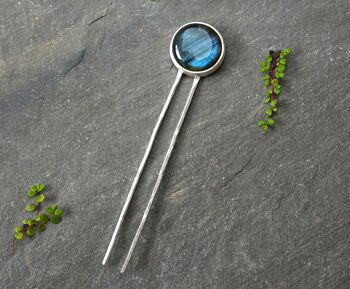 Labradorite Hairpin In Solid Sterling Silver, 2 of 4