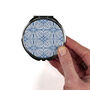 Blue White Celtic Knot Handbag Mirror And Lens Cloth, thumbnail 5 of 12