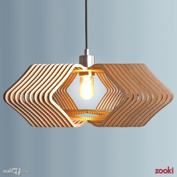 Zooki 19 'Aten' Wooden Pendant Light, 4 of 10