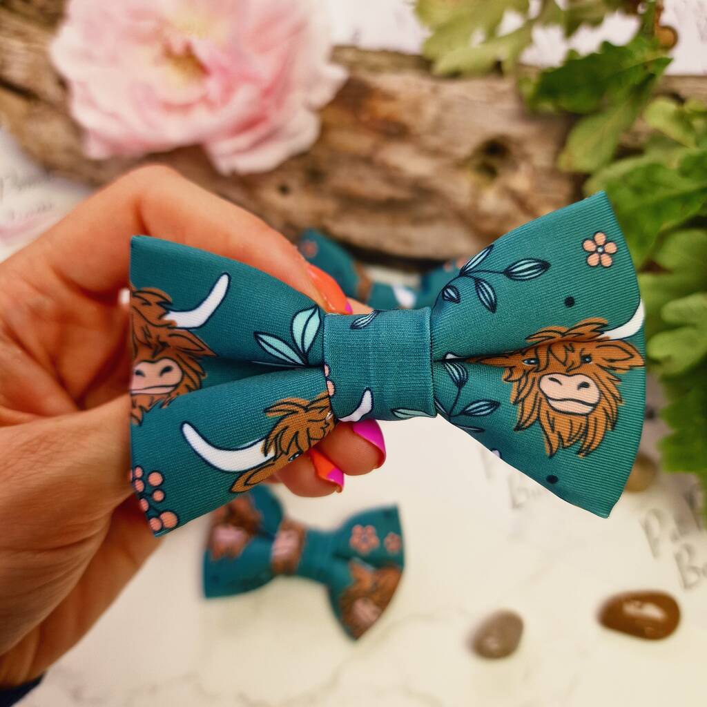Happy Highland Cow Dog Bow Tie Limited Edition, 1 of 3