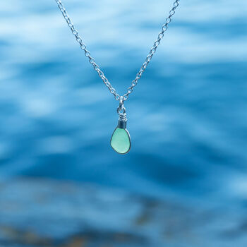 Cornish Sea Glass Pendant Green, 3 of 5