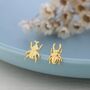 Mismatched Stag Beetle Stud Earrings In Sterling Silver, thumbnail 6 of 12