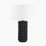 Black Bobbled Ceramic Tall Table Lamp With White Shade, thumbnail 2 of 9