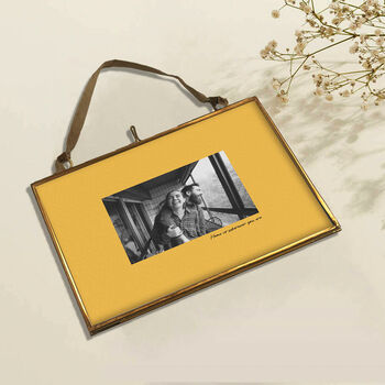 Personalised Brass Photo Frame With Coloured Mount, 2 of 5