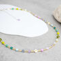 Ettie 16 Inch Beaded Rainbow And Gold Coloured Necklace, thumbnail 2 of 4