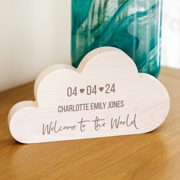 Personalised Welcome To The World Wood Cloud, 2 of 5