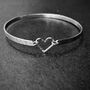 Single Hammered Bangle With Silver Heart, thumbnail 1 of 5