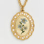 Gold Forget Me Not Pearl Cameo Necklace, thumbnail 3 of 8