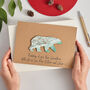 Personalised Map Polar Bear Christmas Card, thumbnail 2 of 2