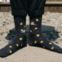 Unisex Organic Cotton Socks, Grey Cat Socks, thumbnail 1 of 3