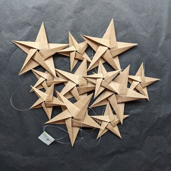 Neutral Origami Paper Stars Bunting, 2 of 2