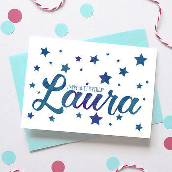 Personalised Birthday Stars Name Card, 2 of 4