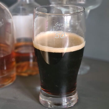 50th Birthday Bow Tie Beer Glass, 2 of 7