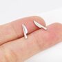 Tiny Knife Stud Earrings In Sterling Silver, thumbnail 5 of 9