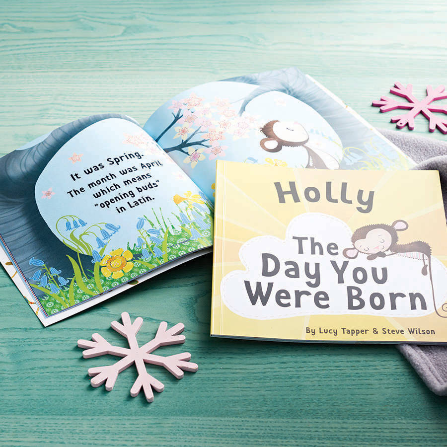 'the day you were born' personalised new baby book by