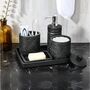 Set Of Five Black Resin Bathroom Accessories, thumbnail 1 of 8