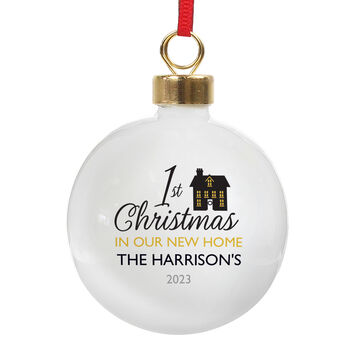 Personalised 1st Christmas In Our New Home Bauble, 4 of 4