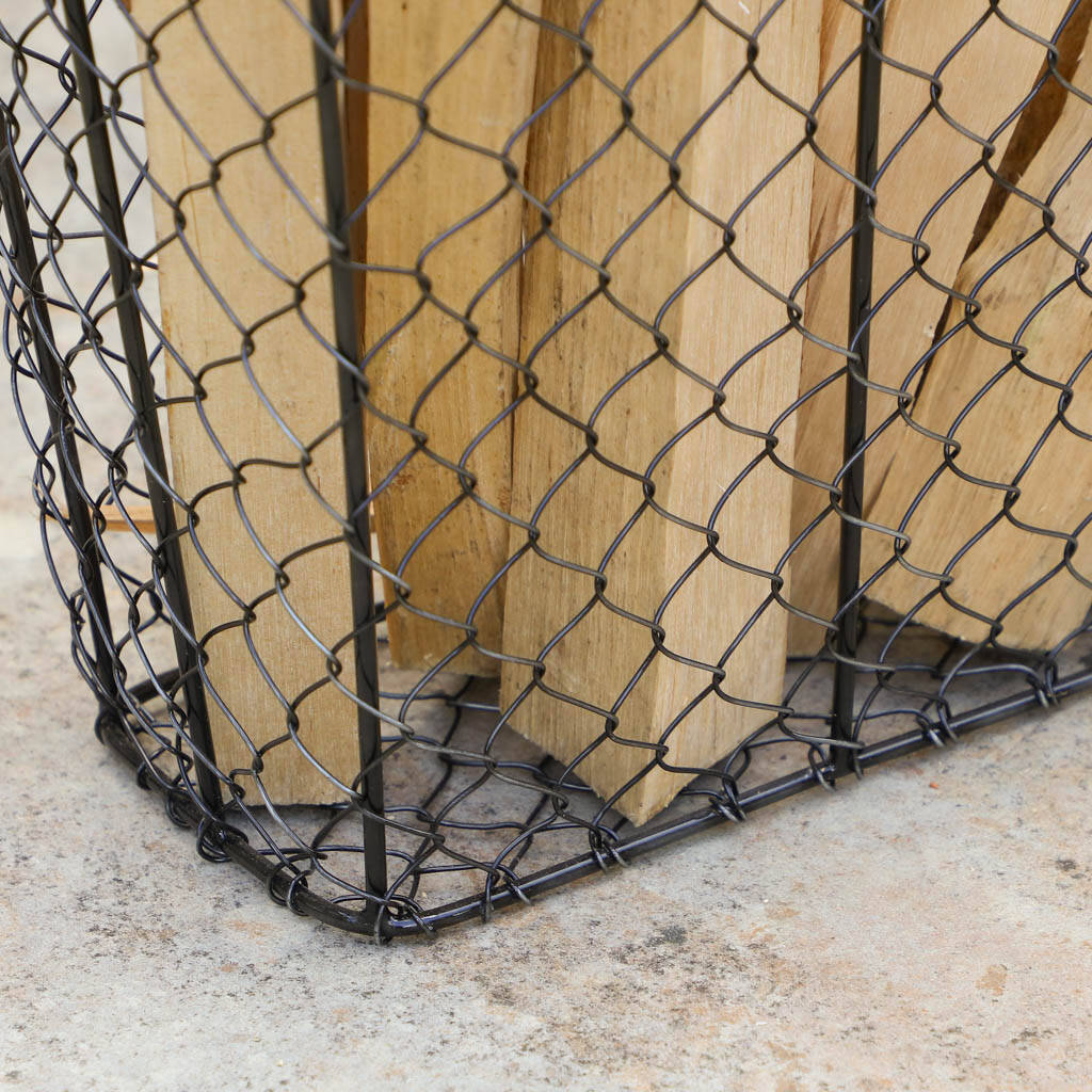 Handwoven Wire Kindling Basket By Dibor
