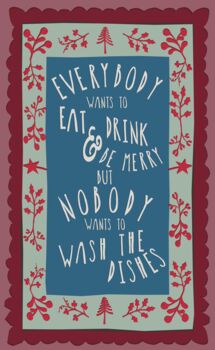 Christmas Eat Drink And Be Merry Tea Towel, 2 of 4