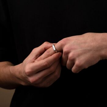 Customisable Silver Engraved Signet Ring For Men, 5 of 12