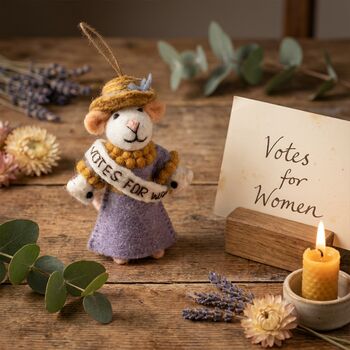 Handmade Emmeline The Suffragette Mouse Decoration, 2 of 4