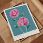 Peonies Hand Painted Art Print, thumbnail 3 of 6