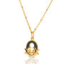 Gold Plated O Initial Necklace With Green Marble, thumbnail 2 of 6
