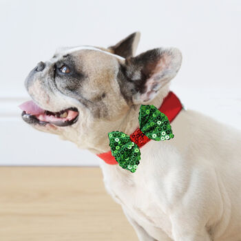 Christmas Sequin Dog Bow Tie, 2 of 4