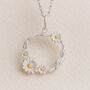 Personalised Sterling Silver Entwined Daisy Flower Necklace, thumbnail 1 of 10
