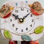 Robins And Leaves Small Mantel Handmade Clock, thumbnail 6 of 8