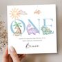 Dinosaurs 1st Birthday Card, First Birthday Card For Son, Nephew, Any Relationship, thumbnail 1 of 3