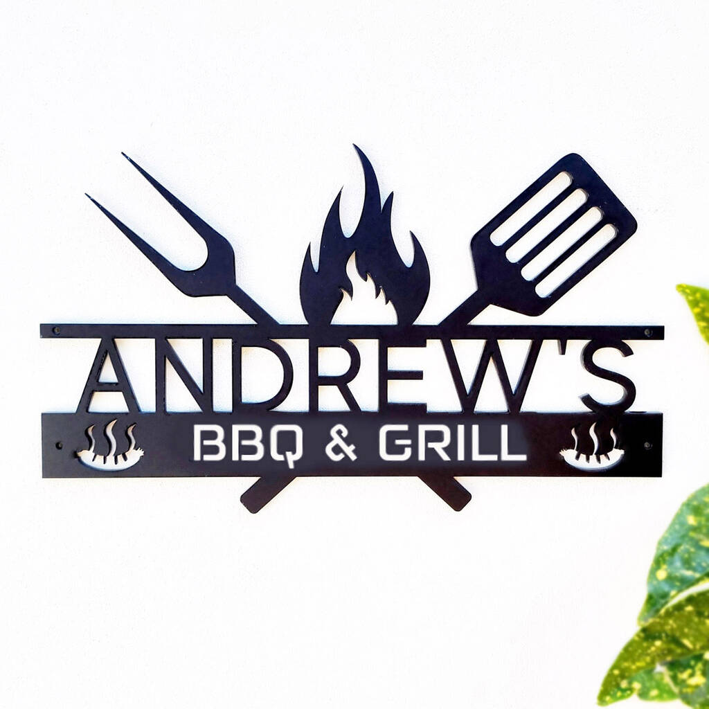 Personalised Laser Cut Acrylic ‘ BBQ And Grill’ Sign