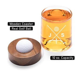 Personalised Golf Ball Coaster Glass, 2 of 10