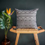 Iman Recycled Cotton Cushion Cover In Charcoal, thumbnail 1 of 5