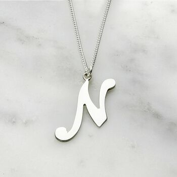 Sterling Silver Initial Necklace In A Romantic Script, 2 of 8