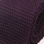 Dark Purple Silk Knitted Tie, thumbnail 3 of 3