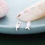 Sterling Silver Mismatched Otter And Fish Stud Earrings, thumbnail 7 of 12